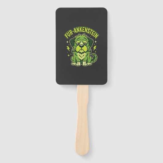Fur-Ankenstein Lustiger Frankenstein-Hund Hallowee Fächer (Vorderseite)