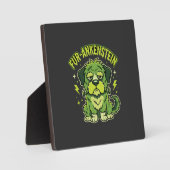 Fur-Ankenstein Lustiger Frankenstein-Hund Hallowee Fotoplatte (Vorderseite)