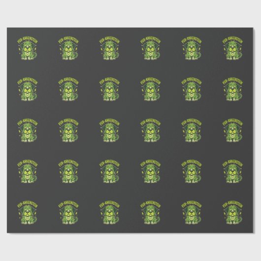 Fur-Ankenstein Lustiger Frankenstein Hund Hallowee Geschenkpapier (Flach)