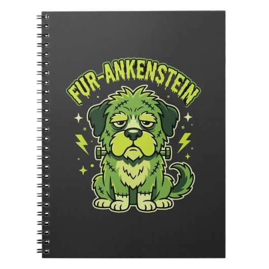 Fur-Ankenstein Lustiger Frankenstein-Hund Hallowee Notizblock (Vorderseite)