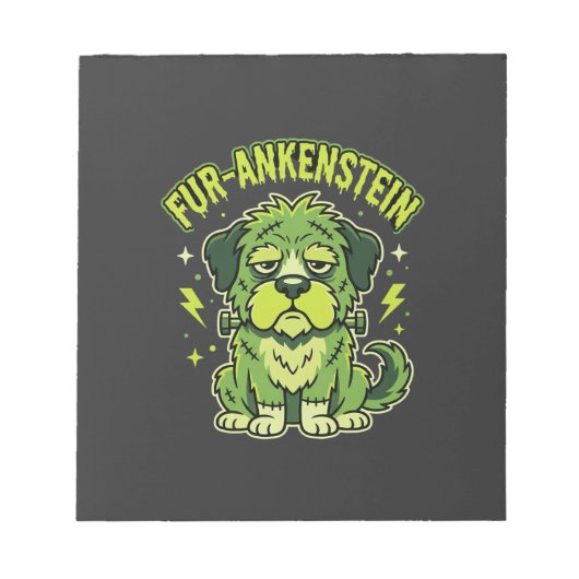 Fur-Ankenstein Lustiger Frankenstein Hund Hallowee Notizblock (Vorderseite)