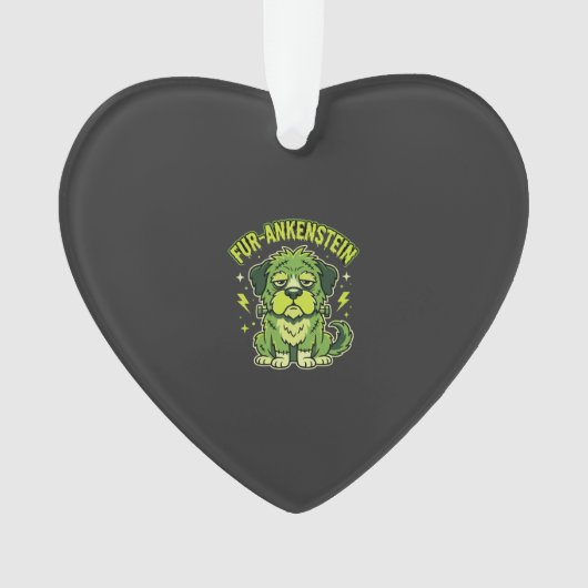 Fur-Ankenstein Lustiger Frankenstein-Hund Hallowee Ornament (Vorderseite)