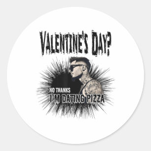 Für Anti-Valentinstag Tattoooid Single Mensch eing Runder Aufkleber