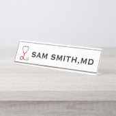 Für Ärzte und Krankenschwestern. Medizinisches Ste Schreibtischnamensplakette (Vorderseite )