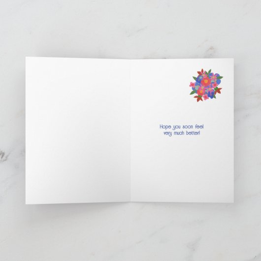 Für Aunty Get Well Gnome Balloons Blume Card Karte (Innenseite)