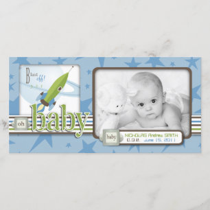 Für Baby Boy Foto Card Ankündigung
