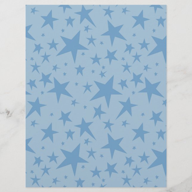 Für Baby Boy Scrapbook Paper Large Stars (Vorderseite)