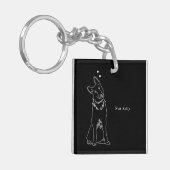 Fur Baby Dog Lover Simple Outline Design Schlüsselanhänger (Vorderseite links)