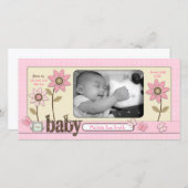 Für Baby Girl Foto Card Ankündigung (Vorne/Hinten)