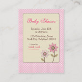 Für Baby-Mädchen-Erinnerungs-Karte Visitenkarte (Rückseite)