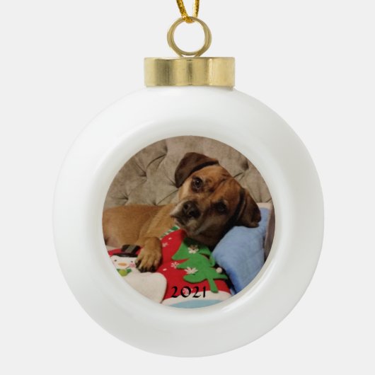 Fur Baby Personalisierte Keramik Ball Ornament (Vorderseite)