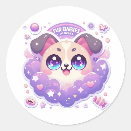 Fur Babys immer Niedlich Kawaii Aufkleber (Vorderseite)