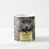 Fur-Ball, IT / Help Desk Mug, Office Fun Cats Kaffeetasse (Mittel)