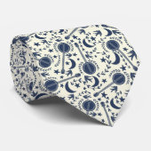 Für Banjo Spieler Muster Blue und Cream Folk Art Krawatte (Gerollt)