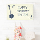 Für Banjo Spieler Navy Personalisiertes Party Banner (Insitu)