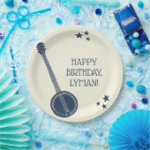 Für Banjo Spieler Navy Personalisiertes Party Pappteller (Party)