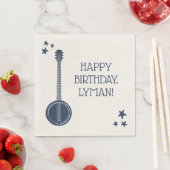 Für Banjo Spieler Navy Personalisiertes Party Serviette (Beispiel)
