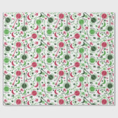 Für Banjo Spieler Weihnachts Folklorekunst Muster Geschenkpapier (Flach)