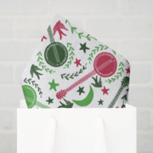 Für Banjo Spieler Weihnachts Folklorekunst Muster Seidenpapier