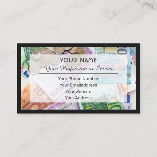 Für berufliche Banker oder Finanzexperten Visitenkarte (Rückseite)