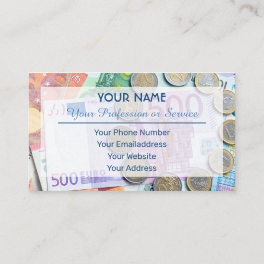 Für berufliche Banker oder Finanzspezialisten Visitenkarte (Rückseite)