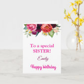 Für besondere Rosa Rote Rosen zum Geburtstag Karte (Gelbe Blume)