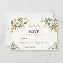 Für Bienen Hochzeit Aquarell Wildblumen-Hochzeit