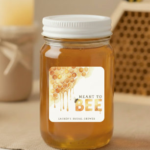 Für Bienen Honigwaben Wasserfarbe Brautparty Quadratischer Aufkleber