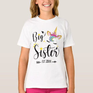 Für Big Sister Est 2022 Unicorn T-Shirt