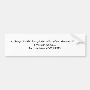 Für bin mich von New-Jersey Autoaufkleber I