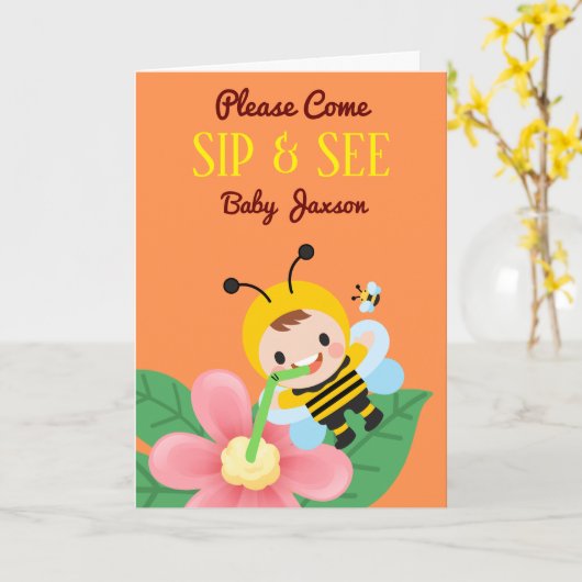 Für Boy Sip und schauen Sie sich die Einladung der (Gelbe Blume)