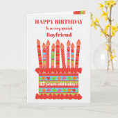 Für Boyfriend Custom Age Birthday Cake Card Karte (Gelbe Blume)