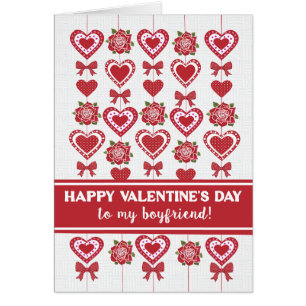 Für Boyfriend Valentine's Rote Rosen Herz Bows