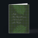 Für Brother Birthday Karte<br><div class="desc">Sentimental Happy Birthday Card für Bruder mit grünen Farnen und tiefem,  männlichen karierten Hintergrund.</div>