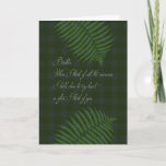 Für Brother Birthday Karte<br><div class="desc">Sentimental Happy Birthday Card für Bruder mit grünen Farnen und tiefem, männlichen karierten Hintergrund.</div>