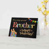 Für Brother Chic Candles, Bunting Birthday Card Karte (Gelbe Blume)