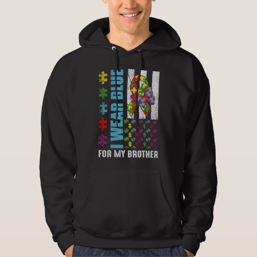 Für Brother Puzzle Flag Special Autismus Awareness Hoodie (Vorderseite)