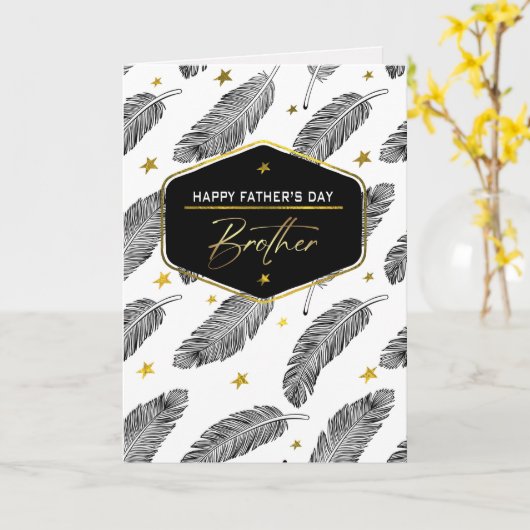 Für Bruder am Vatertag. Federmuster Karte (Gelbe Blume)