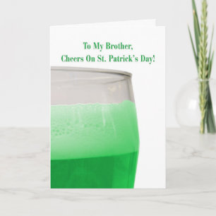 Für Bruder, grünes Bier für St. Patrick's Day Karte