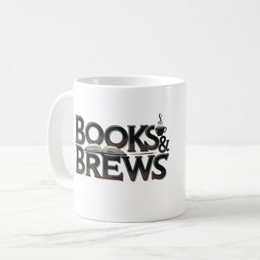 Für Bücher über "Bücher & Brews" Kaffeetasse (Vorderseite Links)