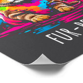 Fur-bulous Cute Cat Christmas Party Holiday Kitten Poster (Ecke)