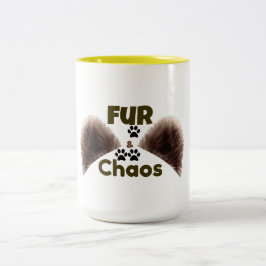 Fur & Chaos Lustiger Haustierliebhaber Becher Zweifarbige Tasse