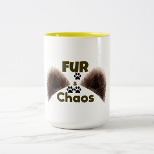 Fur & Chaos Lustiger Haustierliebhaber Becher Zweifarbige Tasse