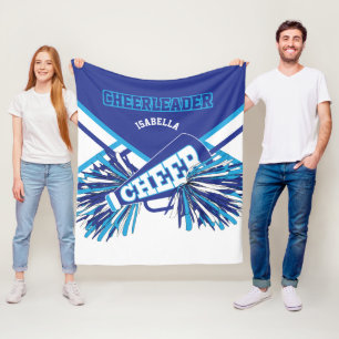 Für Cheerleader 📣 - Baby Blue, White & Blue Fleecedecke