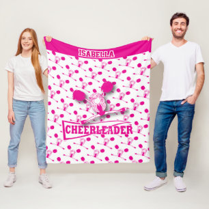 Für Cheerleader - Hot Pink und White Fleecedecke