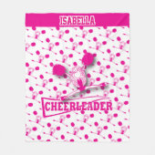 Für Cheerleader - Hot Pink und White Fleecedecke (Vorderseite)