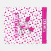 Für Cheerleader - Hot Pink und White Fleecedecke (Vorderseite (Horizontal))