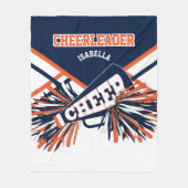 Für Cheerleader 📣: Navy Blue, Orange und White Fleecedecke (Vorderseite)