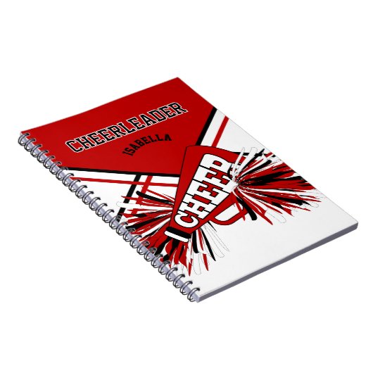 Für Cheerleader - rot, weiß und schwarz Notizblock (Rechte Seite)