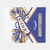 Für Chefleader 📣 - Blau, Gold und Weiß Fleecedecke (Vorderseite (Horizontal))